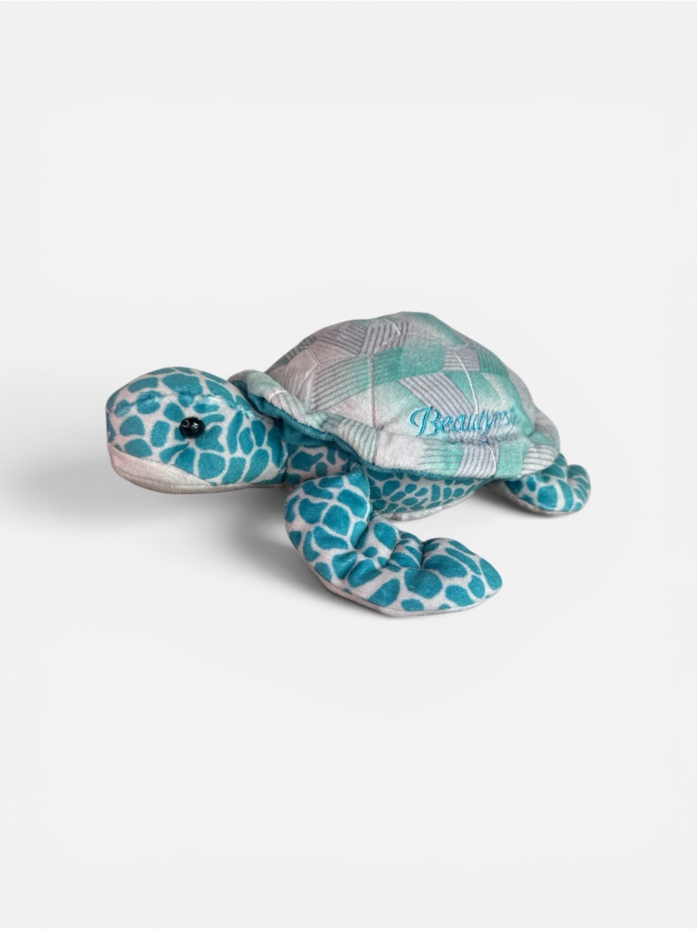 Teal Patterned Plush Sea Turtle Toy